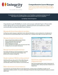 Comprehensive Leave Manager Fact Sheet