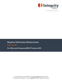 Negative Deduction User Guide