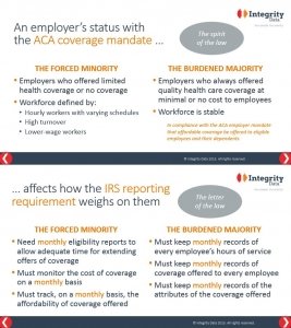 Forced Minority Burdened Majority comparison_Integrity Data ACA Compliance Solution