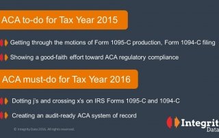 ACA to-do 2015 ACA must-do 2016_Integrity Data