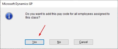 COVID-19 Sick Leave Step 2 – Image 6 FFCRA Paid Sick Leave Act Dynamics GP Pay Code Screenshot 6