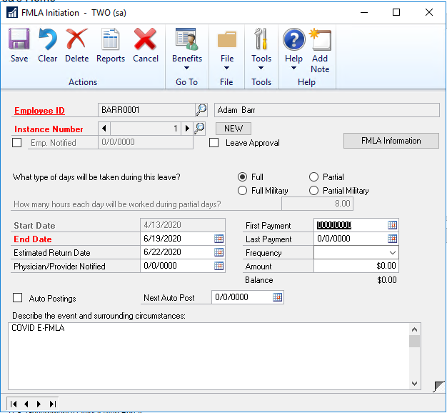 E-FLMA Dynamics GP Tracking Screenshot 2