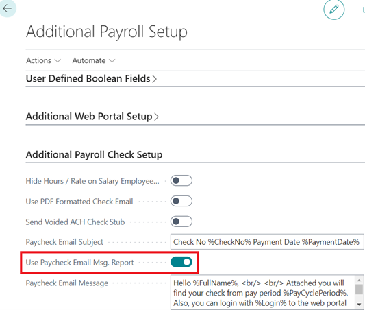 Use Paycheck Email Msg Report Use Paycheck Email Msg Report