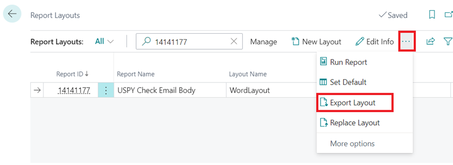 export layouts export layouts