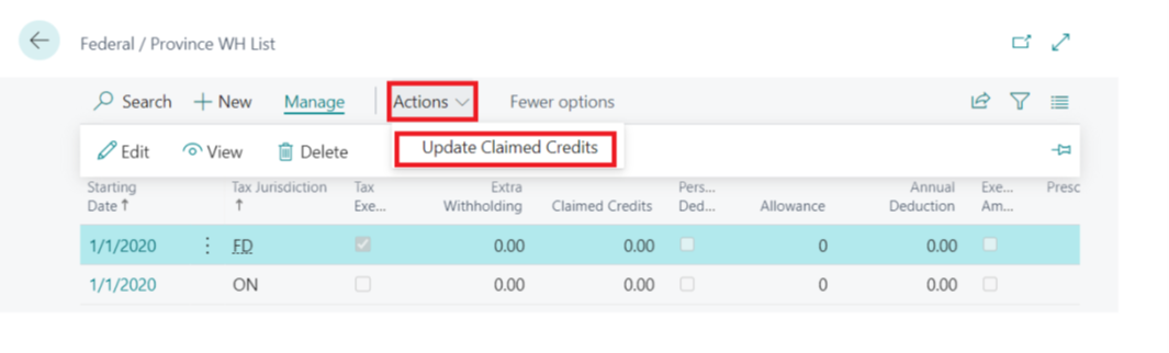 update claimed credits update claimed credits