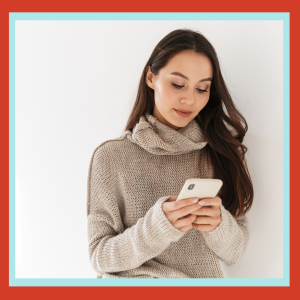 Data on Demand: a woman using her cel phone to access payroll and HR data