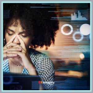 Tech Stack Overload - Overwhelmed woman at computer